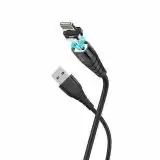 Usb-cable iPhone 5 HOCO X63 2.4A 1m (круглий, magnetic) Black