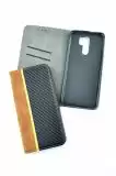 Flip Cover for Samsung A03s/A037 Carbon Light brown / black (4you)