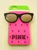 Чохол iPhone 6 + Silicon з дзеркальними окулярами pink (5,5 ")" Акційна ціна "