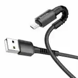 Usb-cable Micro USB HOCO X71 2.4A 1m (круглий,тканинний) Black