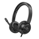 Гарнітура HOCO W112 (мікрофон, LED) (Монітори) Black