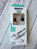 Usb-cable iPhone 5 Magnetic DM-M12 1m (круглий) White / black "Акційна ціна"