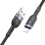 Usb-cable iPhone 5 HOCO U117 1.2m (круглий) Black