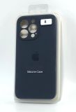 Чохол iPhone 12Pro Silicon Case original FULL Camera № 8 Dark blue ( 4you )