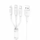 Usb-cable 3 in1 Micro USB/iPhone5/Type-C HOCO X25 2A 1m (круглий) White