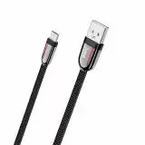 Usb-cable Micro USB HOCO U74 Grand 2.4A 1.2m ( метал. коннект, плоский, тканинний ) Black