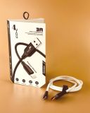Usb-cable Type-C 4you Dnister white (3A, Silicon Perfect) - Нова упаковка!