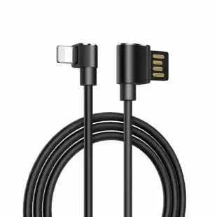 Usb-cable iPhone 5 HOCO U37 Long Roam 2.4А 0.6m (L-подібний, метал. коннект, круглий) Black