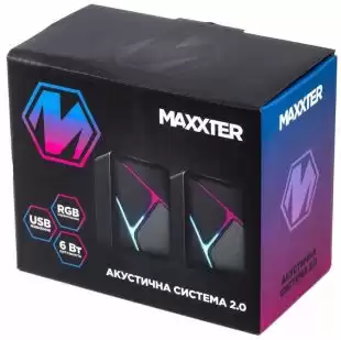 Акустика Maxxter CSP-U004RGB 2.0 (6 Bт) (підсвічування) Black