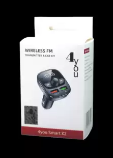 FM модулятор 4you Smart X2 (QC3, 5V/3A, 18W, 2USB, MP3, bt 5.0, Гарантія 12міс)