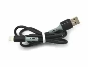 Usb-cable iPhone 5 4you Rosko black ( 2.4A, Soft Silicon )