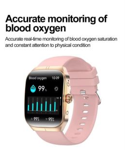 Годинник Smart Watch 4you VIBE (1.95",AMOLED 410*502,VA,300mAh,Дзвінки, Metal,12мес гарант) Gold/Pink