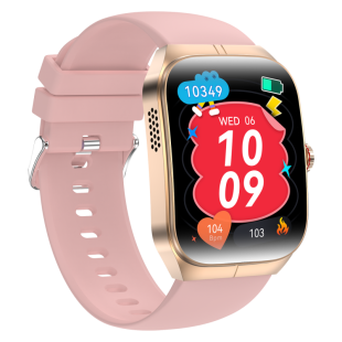 Годинник Smart Watch 4you VIBE (1.95",AMOLED 410*502,VA,300mAh,Дзвінки, Metal,12мес гарант) Gold/Pink