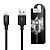Usb-cable iPhone 5 HOCO X14 Times 1m (круглий, тканевий, метал. коннект) Black