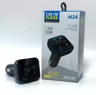 FM модулятор M24 (bluetooth, 2 USB, кнопка відповіді, MP3) Black