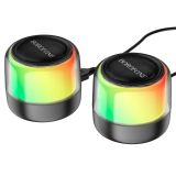 Портативна колонка 2 in 1 BOROFONE BP12 LED (Bluetooth 5.2) Black