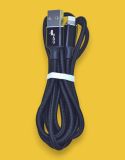 Usb-cable iPhone 5 4you Rido Fast Charge ( 2.1A, круглий, тканина, чорний, 1.5М )