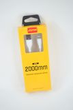 Usb-cable iPhone 5 Aspor AC-02 L 2.1A 2m orig 100% (круглый шнур) White