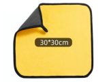 Рушник 30x30 см потовщений, флісовий, високої щільності Grey\yellow