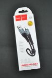 Usb-cable Type-C HOCO X38 Cool 3A 0.25m (круглий, тканевий, метал.коннект) Black