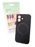 Чехол iPhone 12 Silicon BEATS with MagSafe №7 Midnight Black