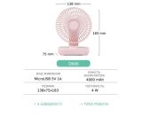 Вентилятор наст. GXQC D606 розовый(USB АКБ18650,4000 mah,4скор,работа до 8 часов (M) - Цена Недели!