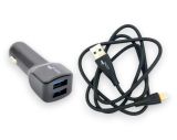 АЗП 4you B1 (2100mAh - 100%, Long, 2 USB, Exclusive design) black + iPhone 