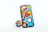 Чехол Xiaomi Redmi 7 Silicon Glass Print (M16) + popsocket "Акционная цена"