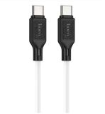 Cable Type-C/Type-C HOCO X90 60W 1m (круглый) White