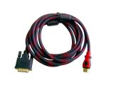 Кабель HDMI-DVI (папа-папа) 1,5м черно-красная оплетка (двойной феррит)