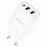 СЗУ-USB BOROFONE BA70A PD+QC3.0 20W/3A (2 Usb/1Type-C) (блістер) White
