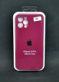 Чехол iPhone 12Pro Silicon Case original FULL Camera №63 burgundy (4you)