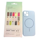 Чехол iPhone 13Pro Silicon BEATS with MagSafe №1 Light blue