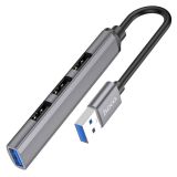 Hub HOCO HB26 4in1 (USB to USB3.0+USB2.0*3) Grey