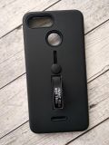 Чехол Xiaomi Redmi Note 6/6Pro Silicon + Plastic Finger Ring Stand black-Акционная Цена!