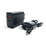 CЗУ 4you A52 (PD 22.5W, Fast Charger QC 3.0, 5V/3A, 9V/12V-1.5A, 2виходу) black+ кабель Micro USB