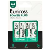 Батарейка Uniross лужна Power Plus Alkaline AA 1.5V (4 на блістері)