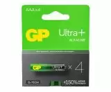 Батарейка GP 24AUPETA21-2GSB4 Ultra Plus Alkaline LR03, AAA (4 у блістері, 40 в упаковці)