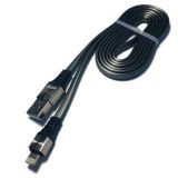 Usb-cable iPhone 5 Aspor A159 2.4A 1.2m (плоский, метал.коннектор) Grey