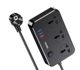 Фильтр сетевой Kakusiga KSC-948 1.5m (2500W, 3USB, Type C, 3 розетки) Black