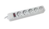 Фільтр мережевий Maxxter SPM5-G-10G, 5 розеток, сірий 3м (з запобіжником)