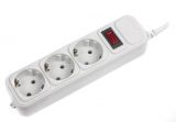 Фильтр сетевой Maxxter SPM3-G-6G, 3 розетки, серый 1,8м (с предохранителем)