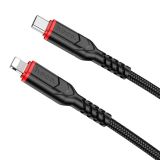 Cable Type-C/iPhone 5 HOCO X59 3A 2m (круглый) Black