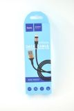 Usb-cable iPhone 5 HOCO X26 Xpress 2.4A 1m (круглый, тканевый) Black/gold