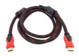 Кабель HDMI (тато-тато) 1,5 м чорно-червона оплетка (подвійний феррит) v1.4
