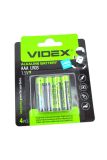 Батарейка Videx LR03 AAA щелочная (4 на блистере, 40 в упак.)