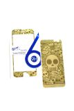 Защитное стекло iPhone 6 COLORFUL Gold (2pcs) гравировка skull "Акционная цена"