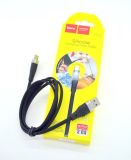Usb-cable Type-C HOCO X53 "Angel" 3А 1m (плоский, метал.коннект) Black