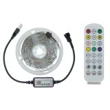 LED стрічка USB RGB 5V, IP 20, 5м, з Bluetooth та пультом, датч звуку, на самоклейці (М) - Ціна Тижня!