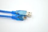 Usb-cable V3/Mini USB 0.3m (силиконовый) Blue